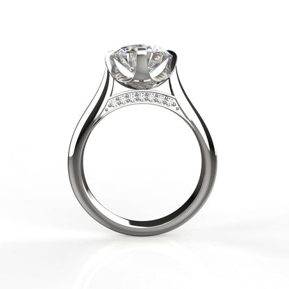Avarta Jewellery Sterling Silver 2 Carat Solitaire Ring For Girls &amp; Women
