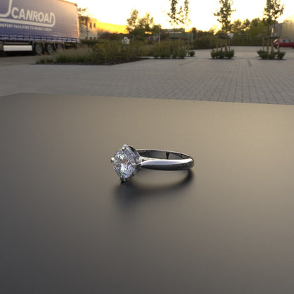 Avarta Jewellery Sterling Silver 2 Carat Solitaire Ring For Girls &amp; Women