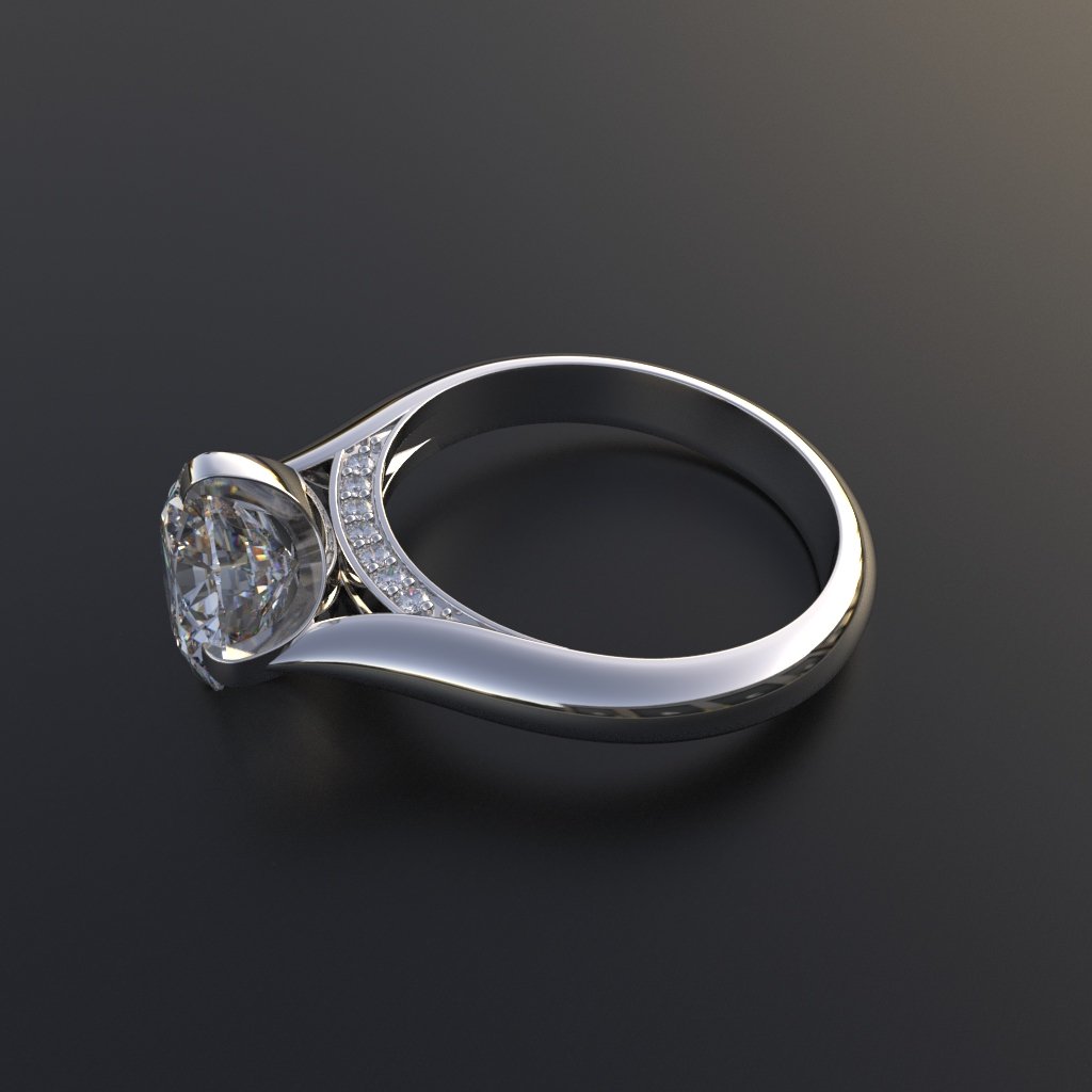 Avarta Jewellery Sterling Silver 2 Carat Solitaire Ring For Girls &amp; Women