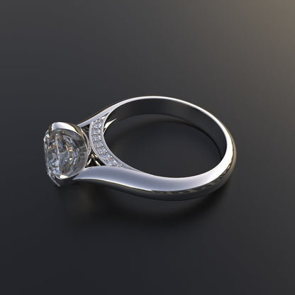 Avarta Jewellery Sterling Silver 2 Carat Solitaire Ring For Girls &amp; Women