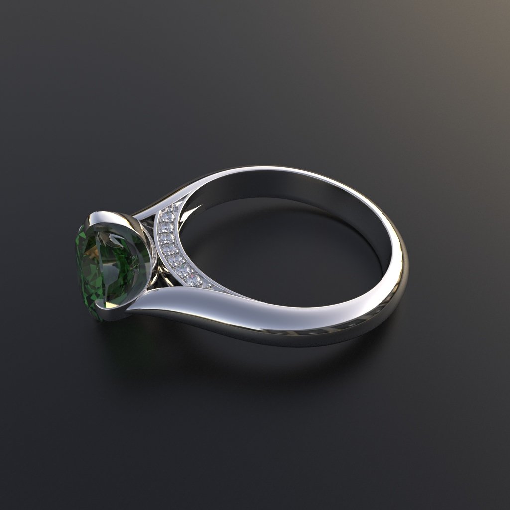 Avarta Jewellery Sterling Silver Emerald Ring With Diamonds For Girls &amp; Wemen