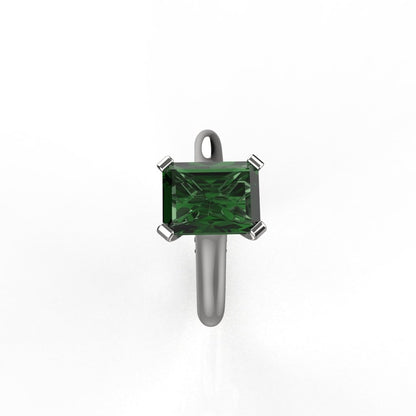 Avarta Jewellery Sterling Silver Faux Emerald Ring With Diamonds For Girls &amp; Women