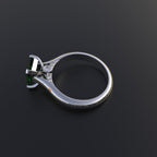 Avarta Jewellery Sterling Silver Faux Emerald Ring With Diamonds For Girls &amp; Women