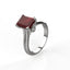 Avarta Jewellery Sterling Silver Faux Ruby Ring With Diamonds