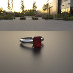 Avarta Jewellery Sterling Silver Faux Ruby Ring With Diamonds