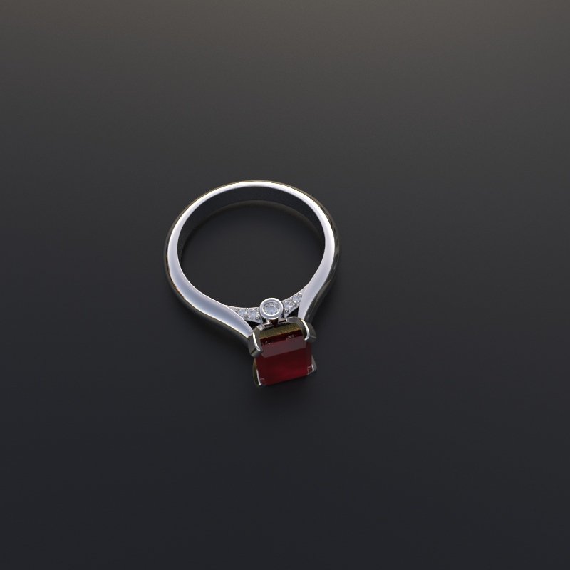 Avarta Jewellery Sterling Silver Faux Ruby Ring With Diamonds