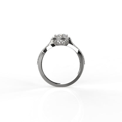 Avarta Jewellery Sterling Silver 0.50 Carat Solitaire Halo Ring For Girls &amp; Women