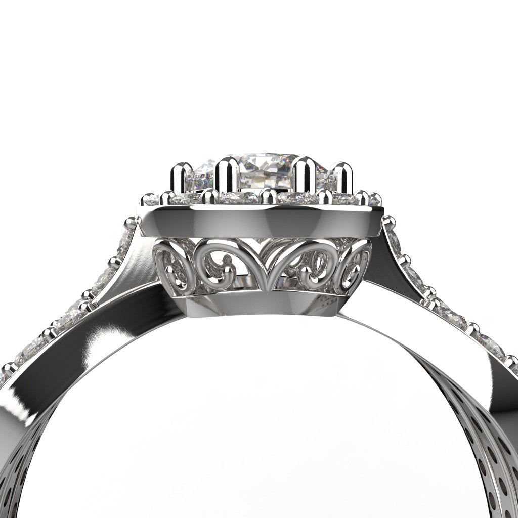 Avarta Jewellery Sterling Silver 0.50 Carat Solitaire Halo Ring For Girls &amp; Women