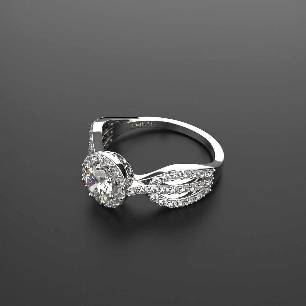 Avarta Jewellery Sterling Silver 0.50 Carat Solitaire Halo Ring For Girls &amp; Women