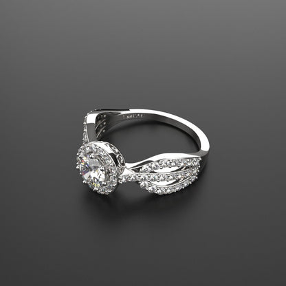 Avarta Jewellery Sterling Silver 0.50 Carat Solitaire Halo Ring For Girls &amp; Women