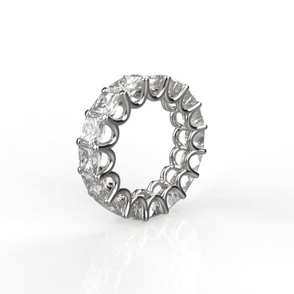 Avarta Jewellery Sterling Silver 8 Carat Princess Cut Eternity Band of 0.50 Carat Each