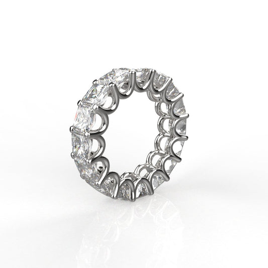 Avarta Jewellery Sterling Silver 8 Carat Princess Cut Eternity Band of 0.50 Carat Each