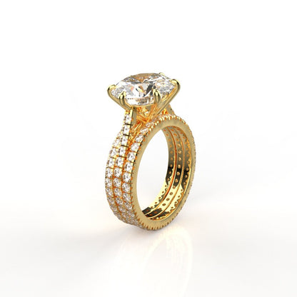 Avarta Jewellery Sterling Silver 3.80 Carat Solitaire &amp; Stackable Eternity Rings
