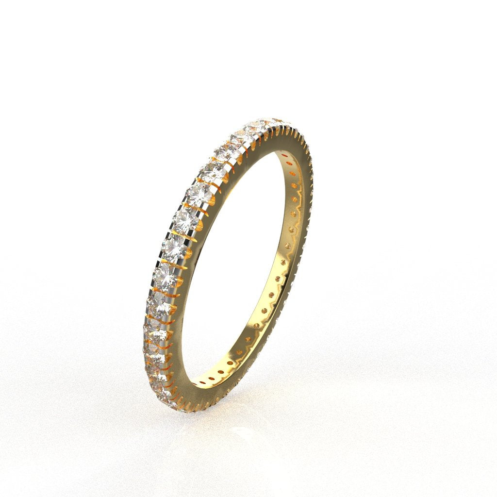Avarta Jewellery Sterling Silver Stackable Eternity Band or Thumb Ring With Gold Polish