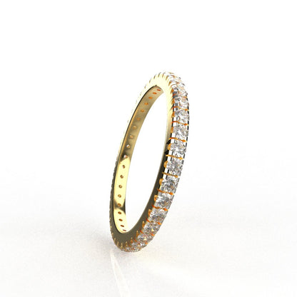 Avarta Jewellery Sterling Silver Stackable Eternity Band or Thumb Ring With Gold Polish