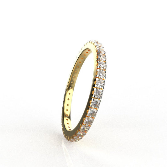 Avarta Jewellery Sterling Silver Stackable Eternity Band or Thumb Ring With Gold Polish