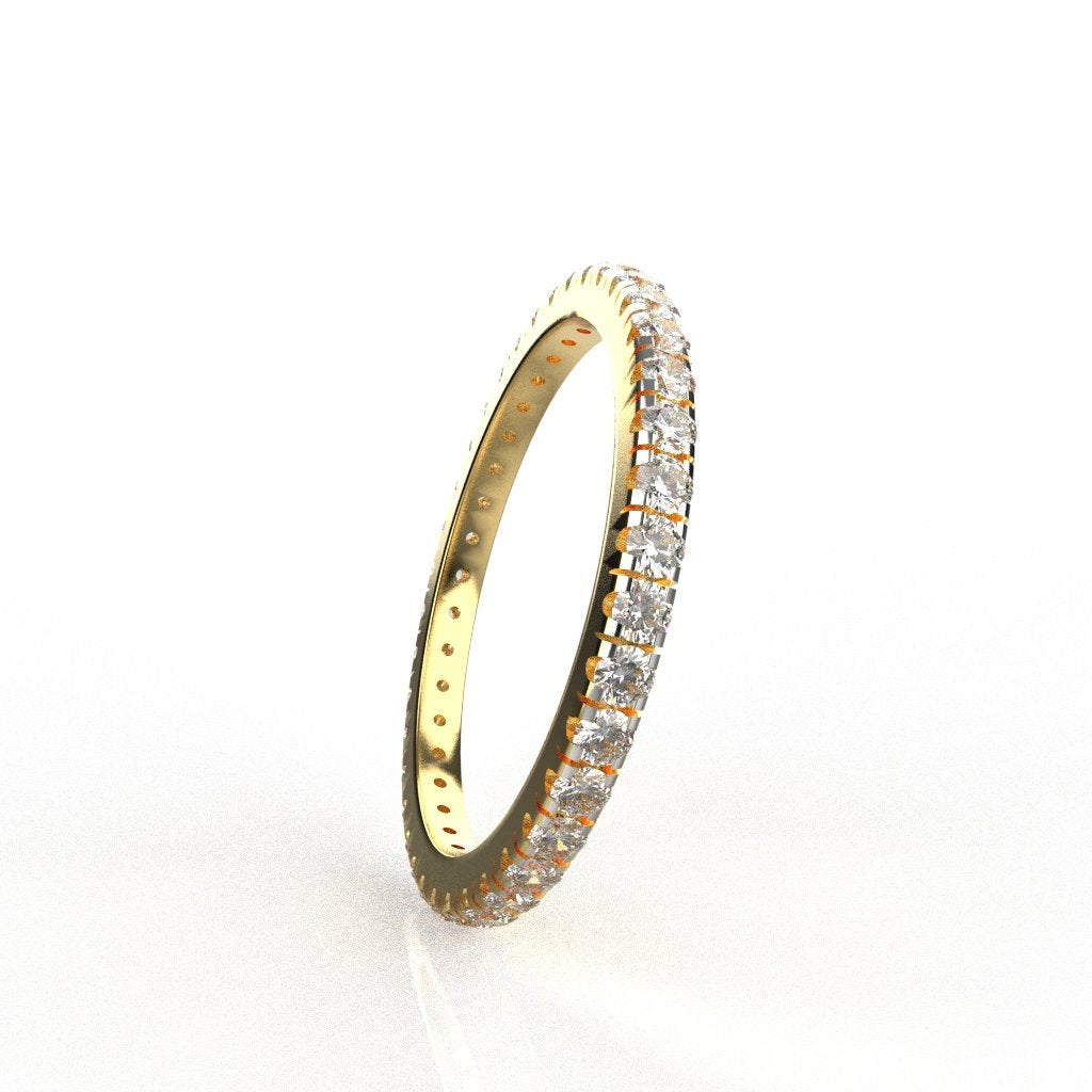 Avarta Jewellery Sterling Silver Stackable Eternity Band or Thumb Ring With Gold Polish