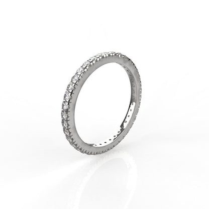 Avarta Jewellery Sterling Silver Stackable Eternity Ring Band For Girls &amp; Women