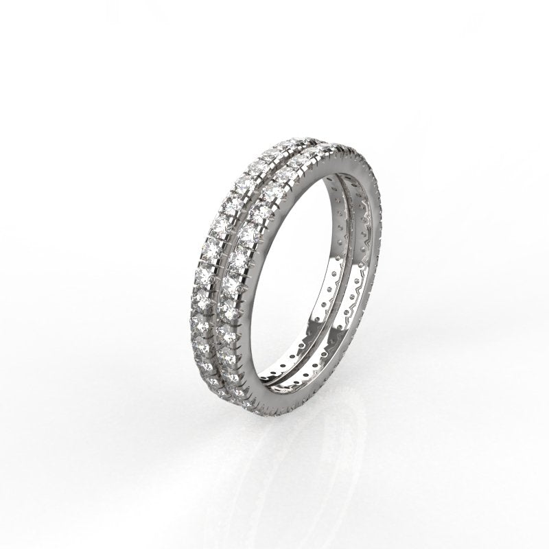 Avarta Jewellery Sterling Silver Stackable Eternity Ring Band For Girls &amp; Women