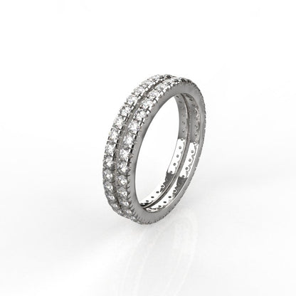 Avarta Jewellery Sterling Silver Stackable Eternity Ring Band For Girls &amp; Women