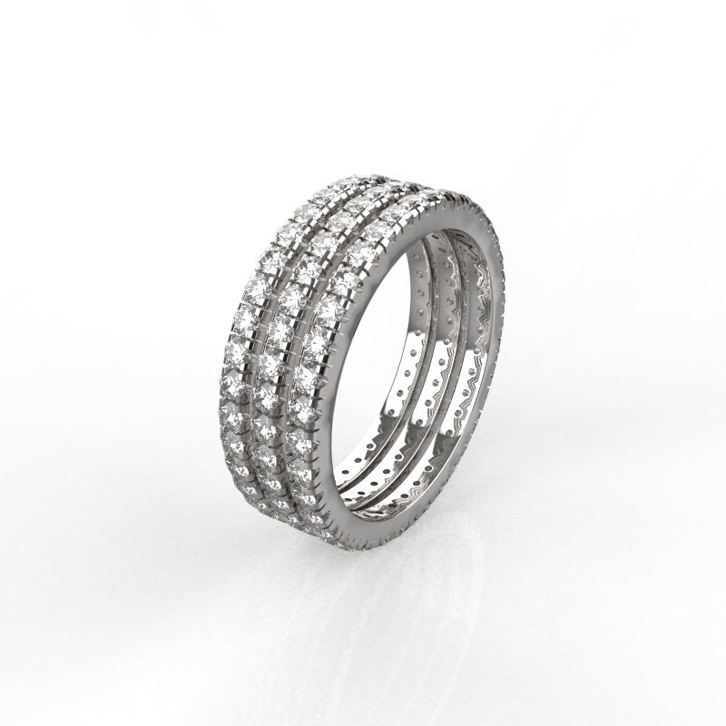 Avarta Jewellery Sterling Silver Stackable Eternity Ring Band For Girls &amp; Women