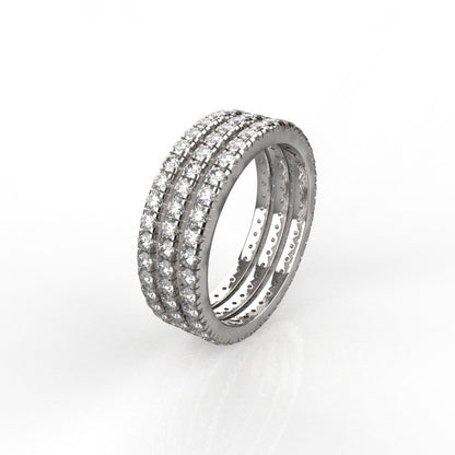 Avarta Jewellery Sterling Silver Stackable Eternity Ring Band For Girls &amp; Women