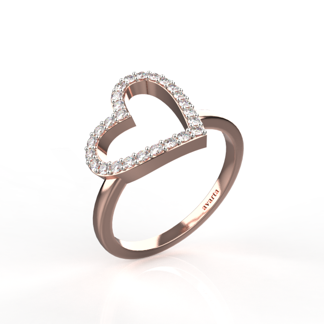 Avarta 14k Rose Gold Heart Diamond Ring Main image