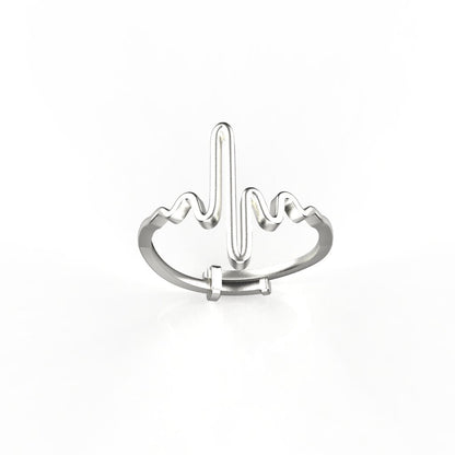 Avarta Sterling Silver Life Line Resizable Ring