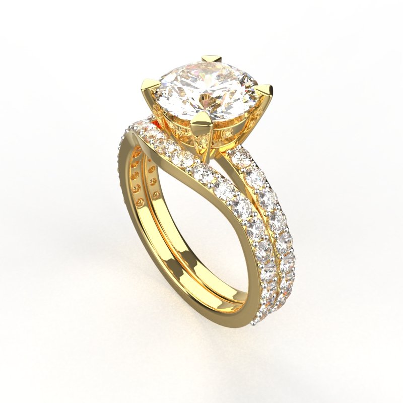 Avarta Jewellery Sterling Silver 2 Carat Solitaire Eternity Ring For Girls &amp; Women Main image