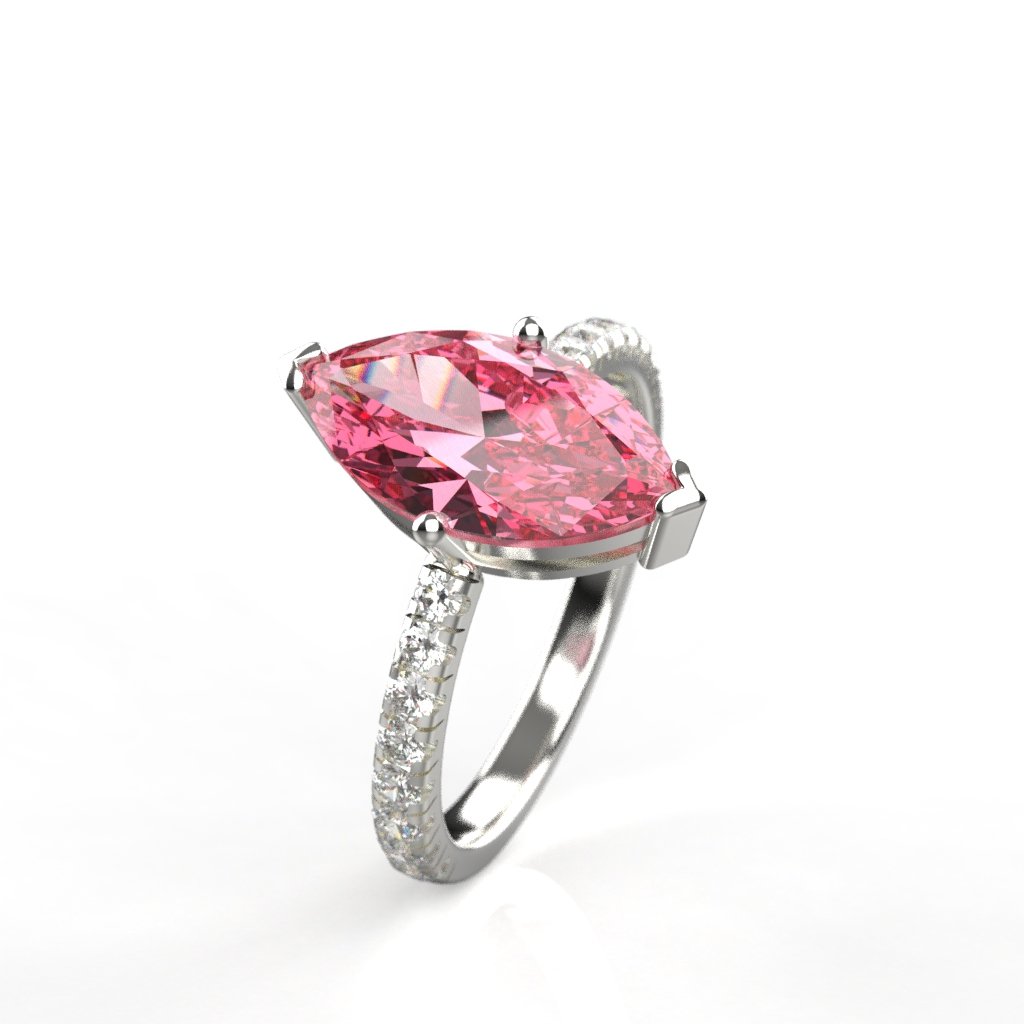 Avarta Jewellery 18k White Gold 3.50 Carat Pink Tourmaline Ring