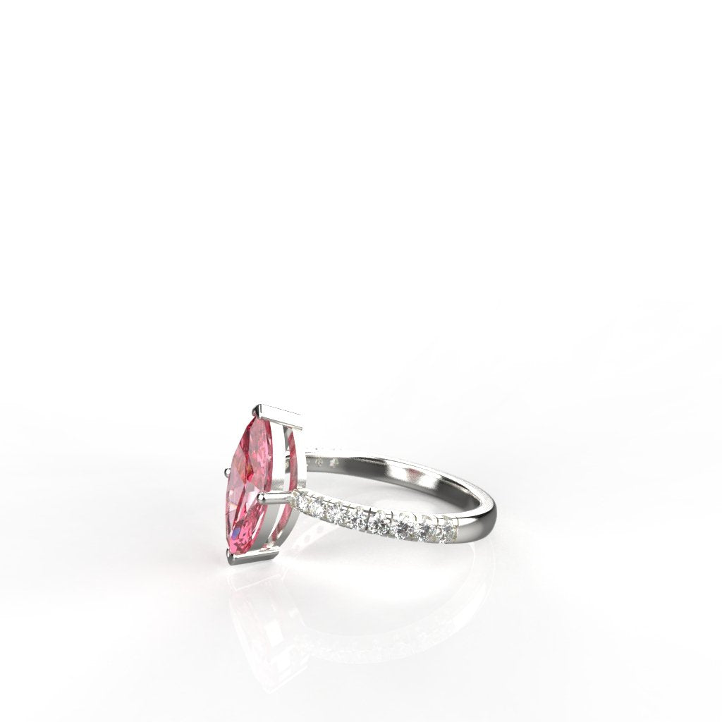 Avarta Jewellery 18k White Gold 3.50 Carat Pink Tourmaline Ring