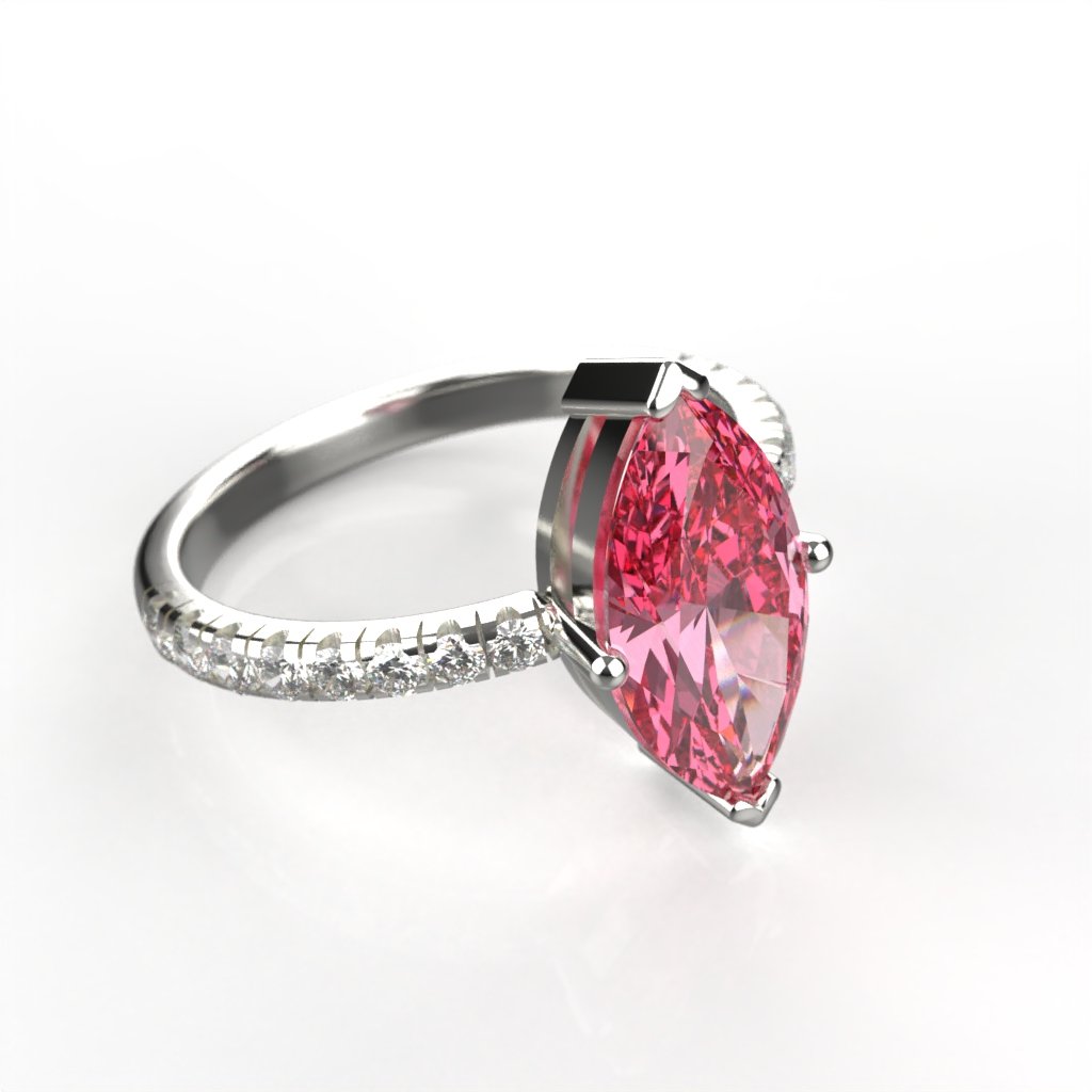 Avarta Jewellery 18k White Gold 3.50 Carat Pink Tourmaline Ring
