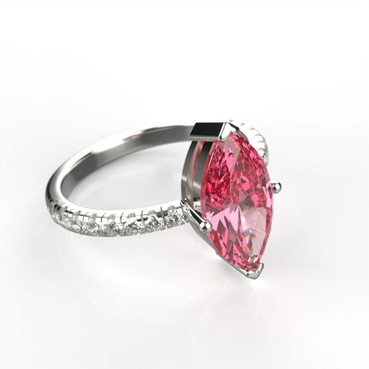 Avarta Jewellery 18k White Gold 3.50 Carat Pink Tourmaline Ring