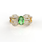 Avarta Jewellery 18K Gold Moissanite Emerald Ring For Women &amp; Girls