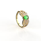Avarta Jewellery 18K Gold Moissanite Emerald Ring For Women &amp; Girls