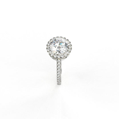 Avarta Jewellery 18k White Gold 1.50 Carat Moissanite Halo Ring
