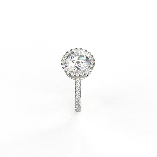 Avarta Jewellery 18k White Gold 1.50 Carat Moissanite Halo Ring