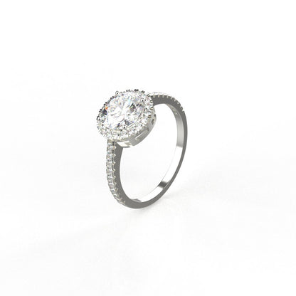 Avarta Jewellery 18k White Gold 1.50 Carat Moissanite Halo Ring