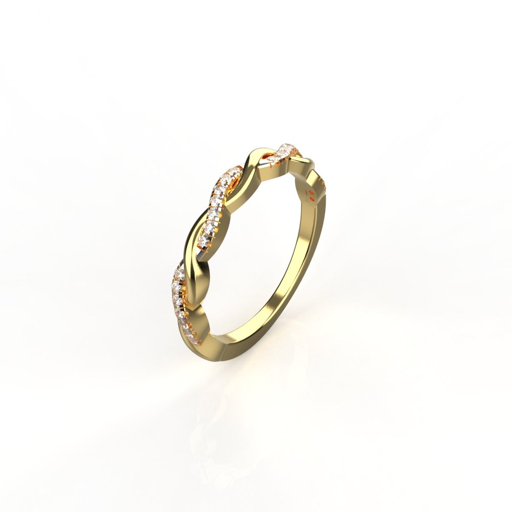Avarta Jewellery Gold Wavy Lab Grown Diamond Ring Main image