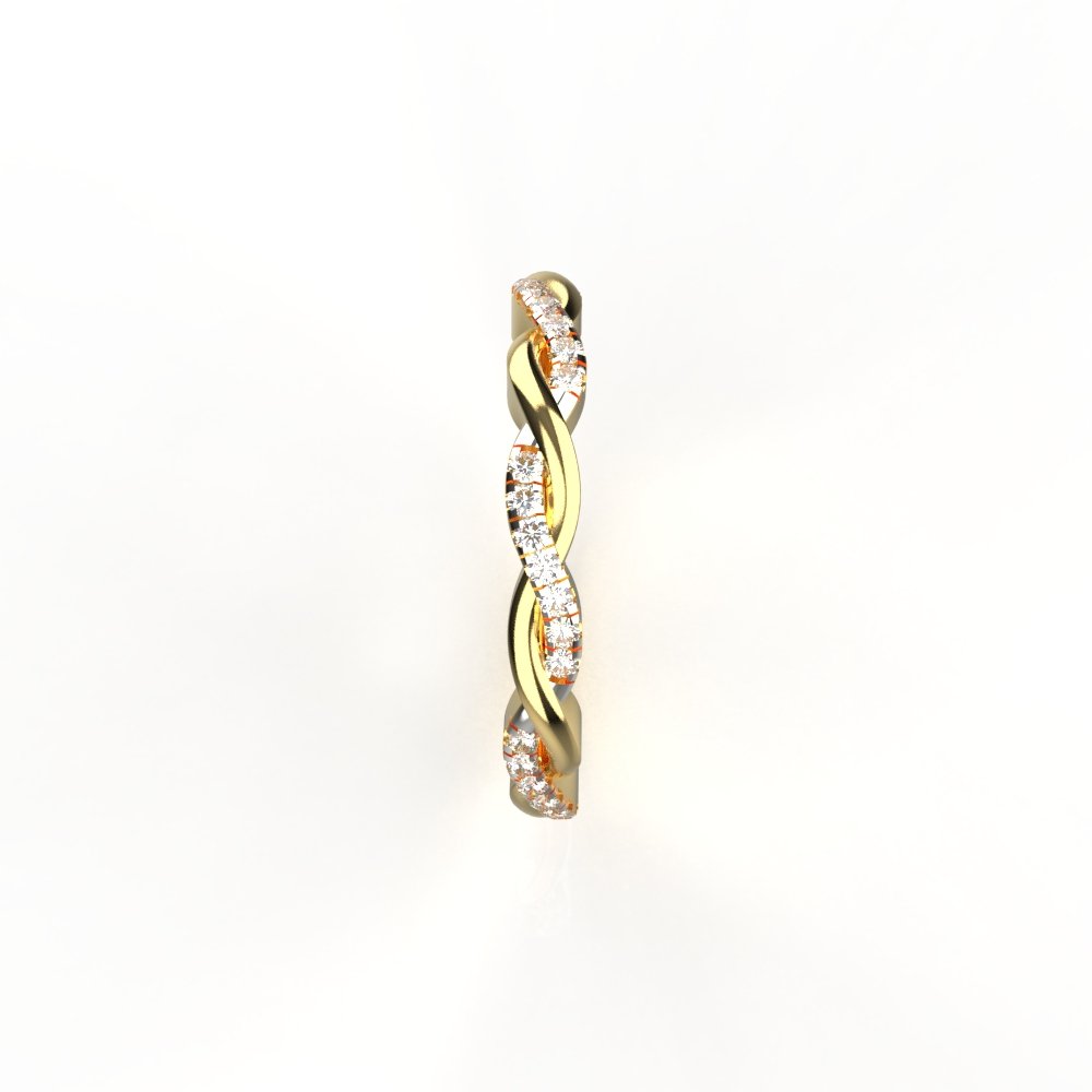 Avarta Jewellery Gold Wavy Lab Grown Diamond Ring