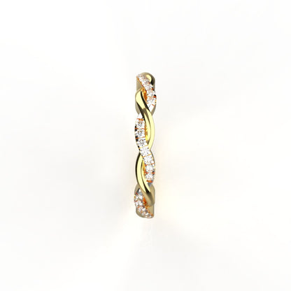 Avarta Jewellery Gold Wavy Lab Grown Diamond Ring