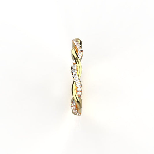 Avarta Jewellery Gold Wavy Lab Grown Diamond Ring