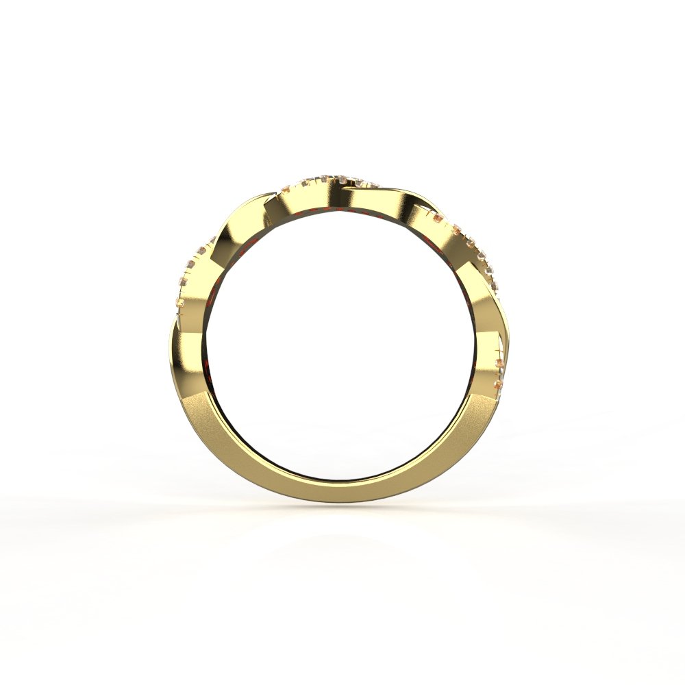 Avarta Jewellery Gold Wavy Lab Grown Diamond Ring