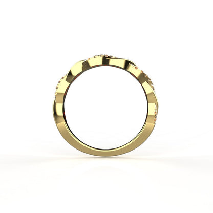 Avarta Jewellery Gold Wavy Lab Grown Diamond Ring