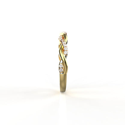 Avarta Jewellery Gold Wavy Lab Grown Diamond Ring