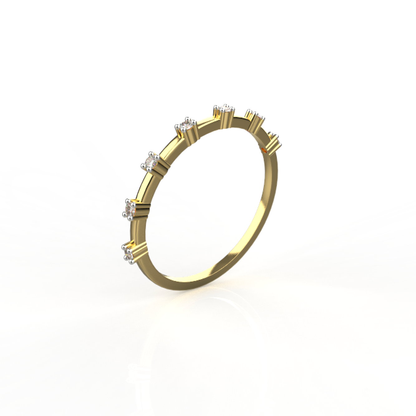 Avarta Jewellery Thin Gold Ring With Moissanite -18k Gold Main image