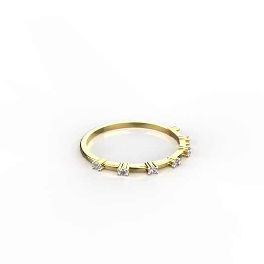 Avarta Jewellery Thin Gold Ring With Moissanite -18k Gold