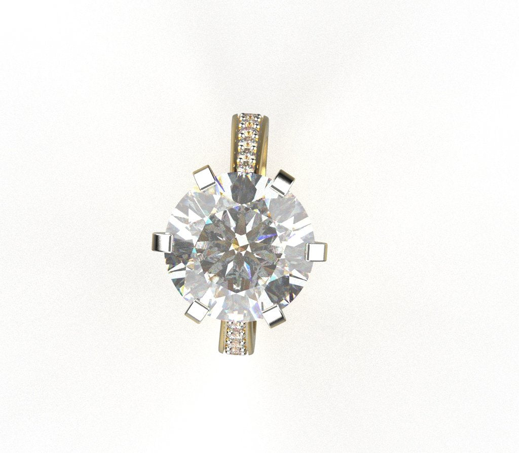 Bestseller Royal 14K & 18K Gold 2 Carat Moissanite Solitaire Cocktail Ring