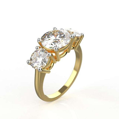 Avarta Jewellery 18k Gold 2.50 Carat Moissanite Solitaire Cocktail Ring