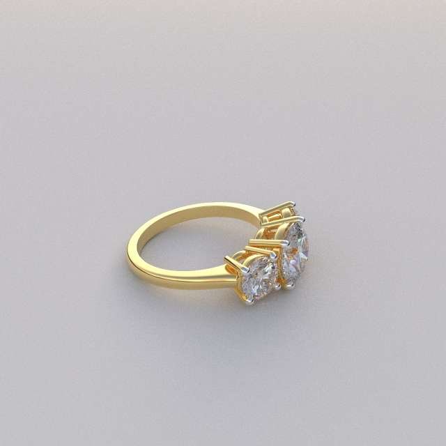 Avarta Jewellery 18k Gold 2.50 Carat Moissanite Solitaire Cocktail Ring